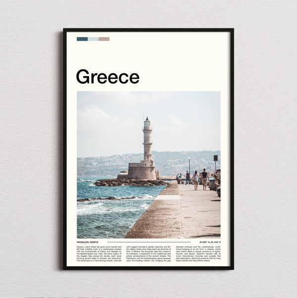 Greece - Lighthouse On The Pier - Travel Print