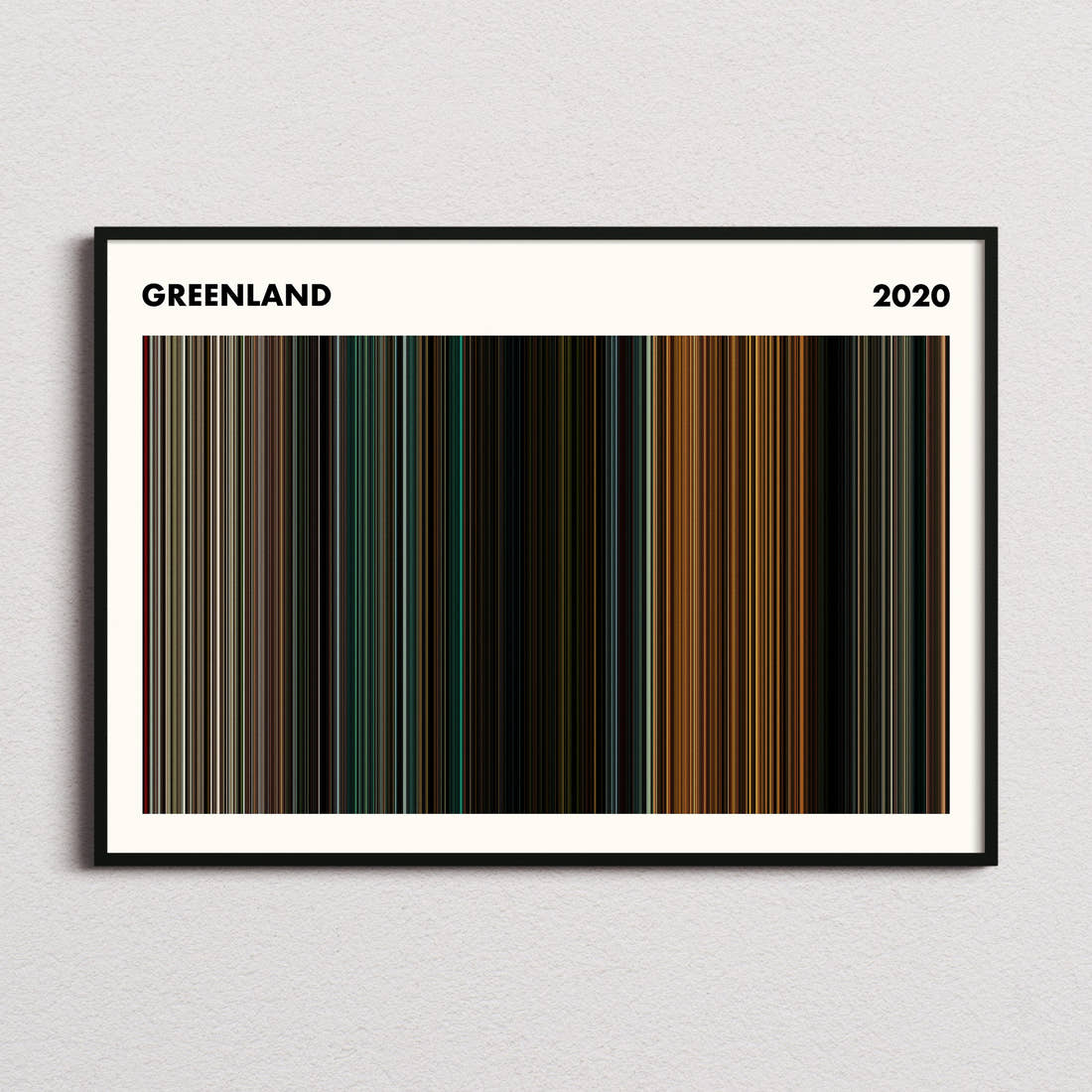Greenland Movie Barcode Poster - Simplified