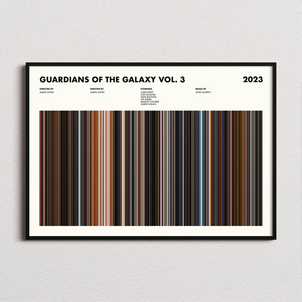 Guardians of the Galaxy Vol 3 Movie Barcode Poster