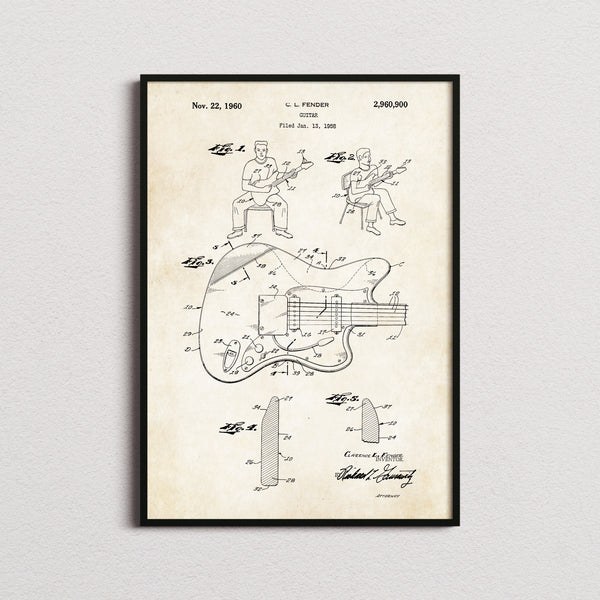 Guitar Fender Patent Print