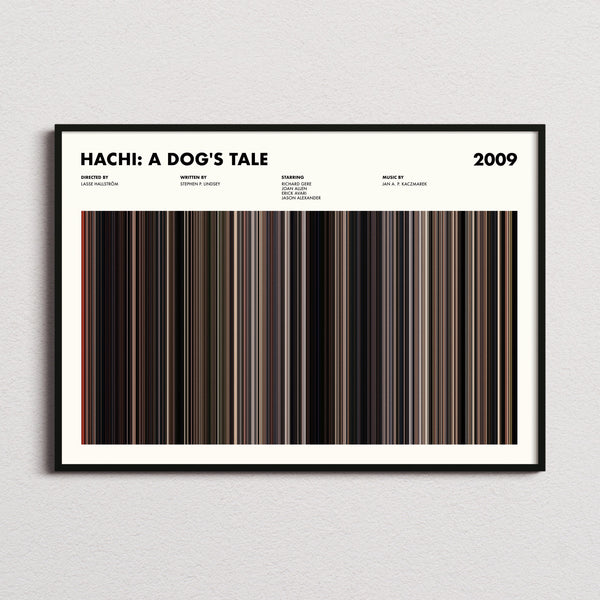 Hachi A Dogs Tale Movie Barcode Poster