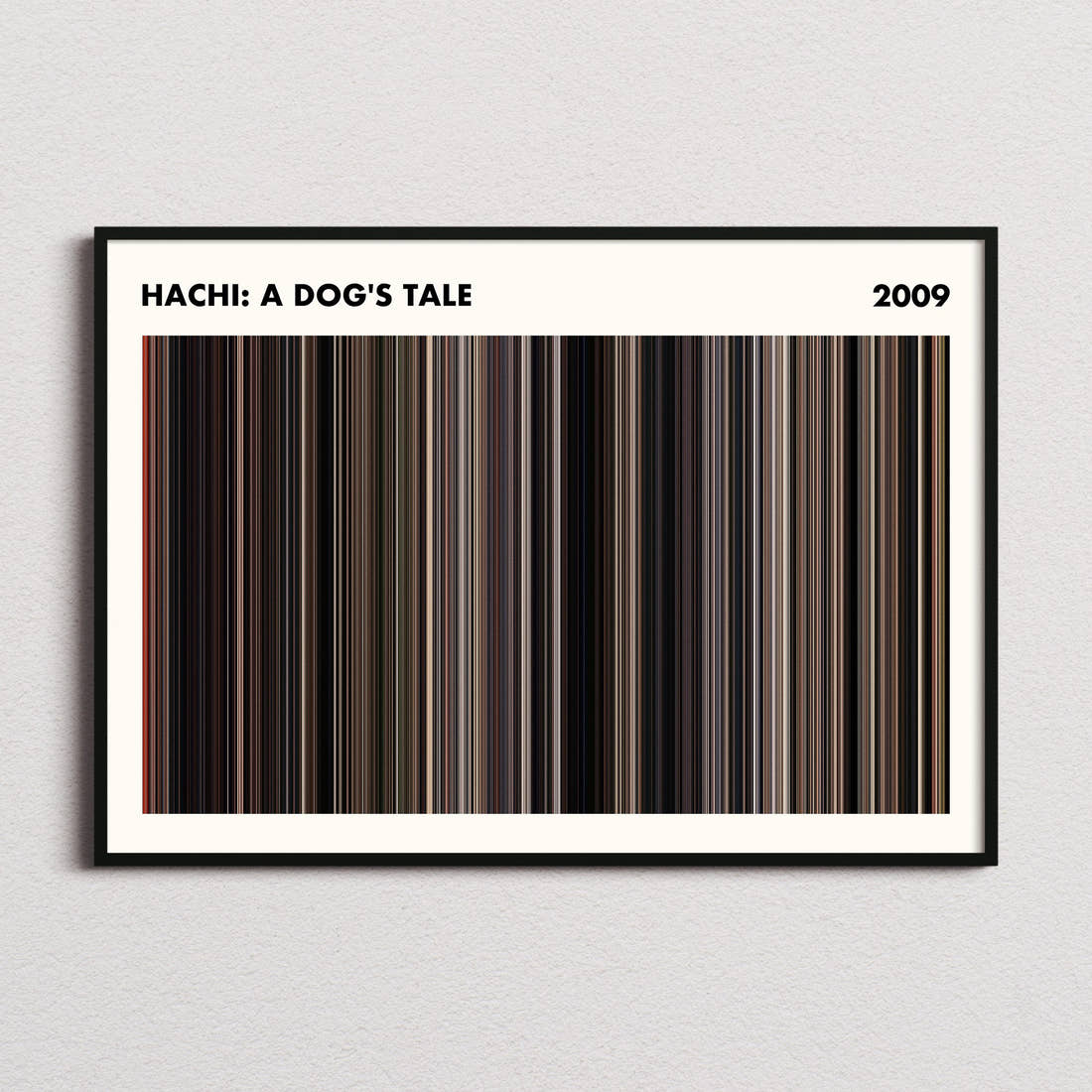 Hachi: A Dog's Tale Movie Barcode Poster - Simplified