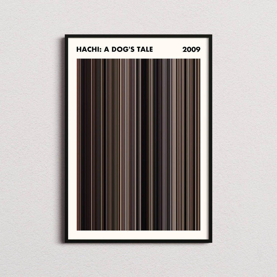 Hachi: A Dog's Tale Movie Barcode Poster - Simplified