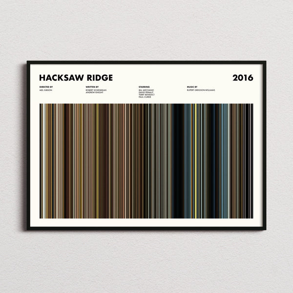 Hacksaw Ridge Movie Barcode Poster