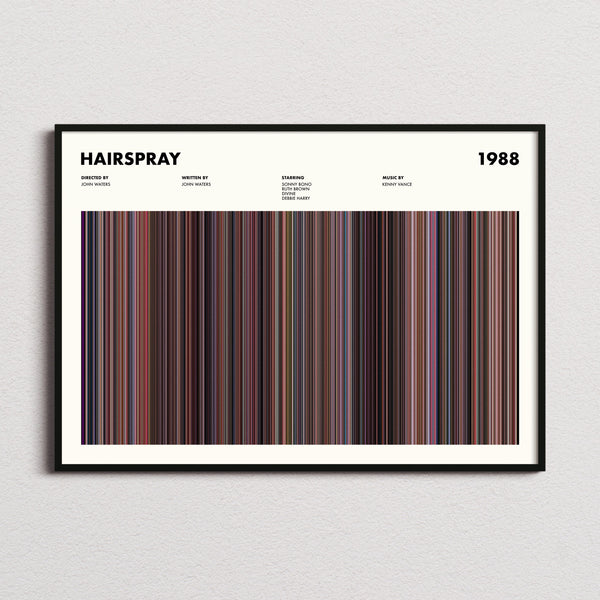 Hairspray 1988 Movie Barcode Poster