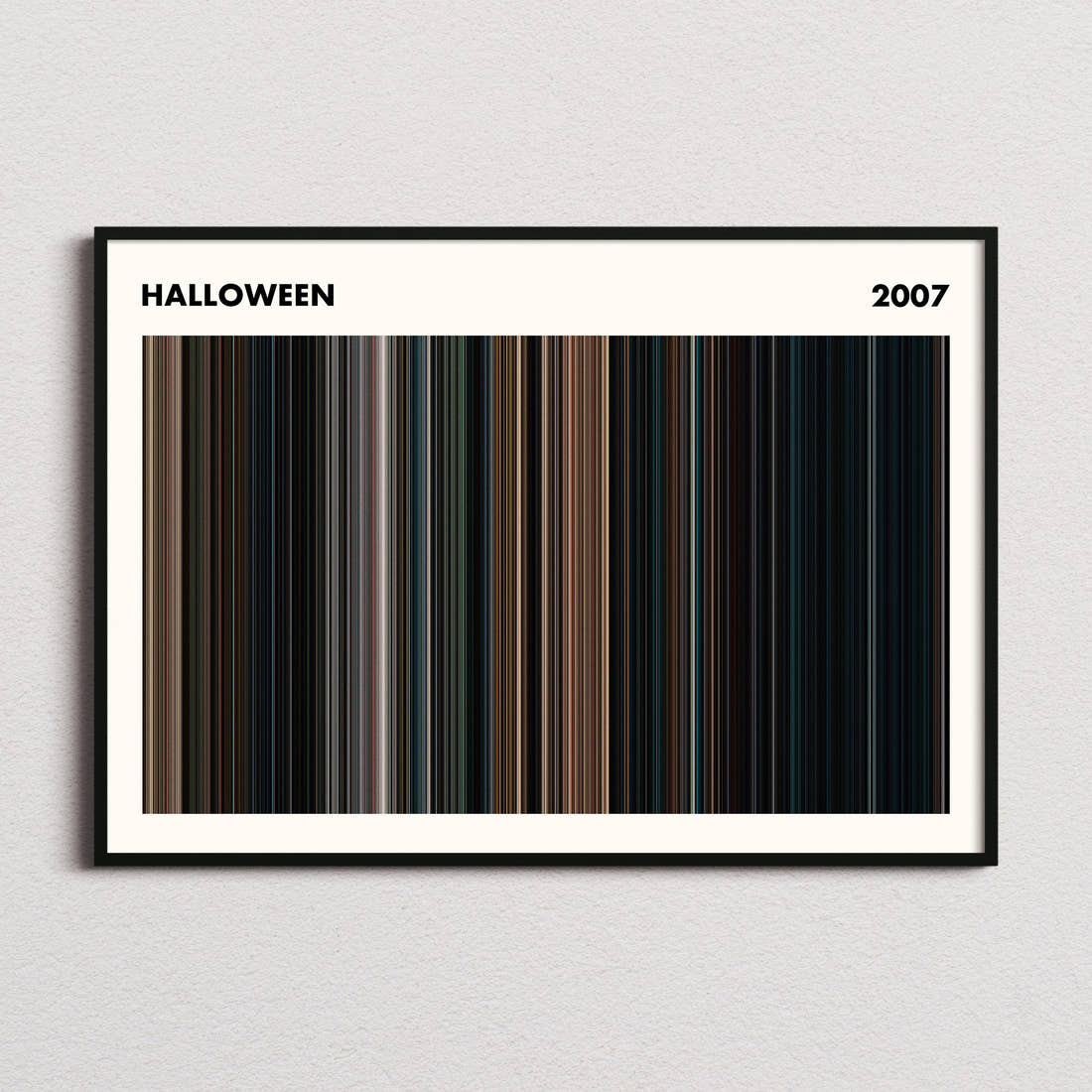 Halloween (2007) Movie Barcode Poster - Simplified