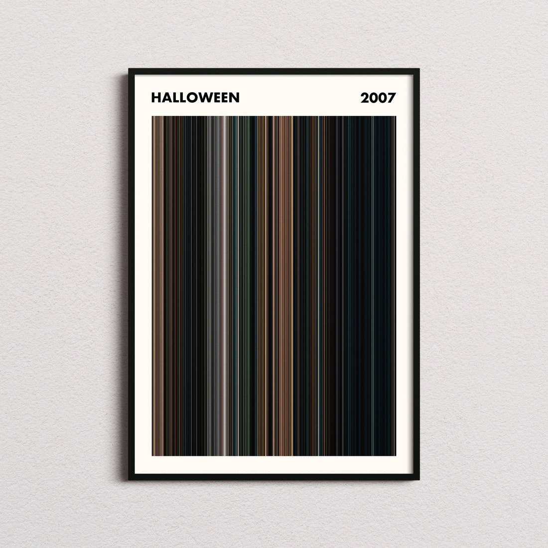Halloween (2007) Movie Barcode Poster - Simplified