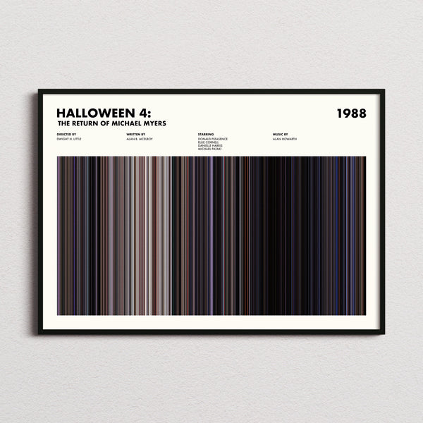 Halloween 4 Movie Barcode Poster