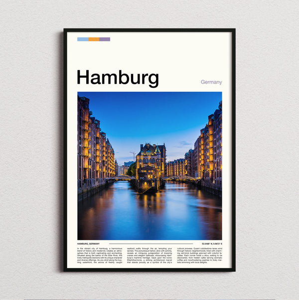 Hamburg - Warehouse District At Night - Travel Print