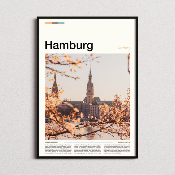 Hamburg - Blossom And Church Spires - Travel Print