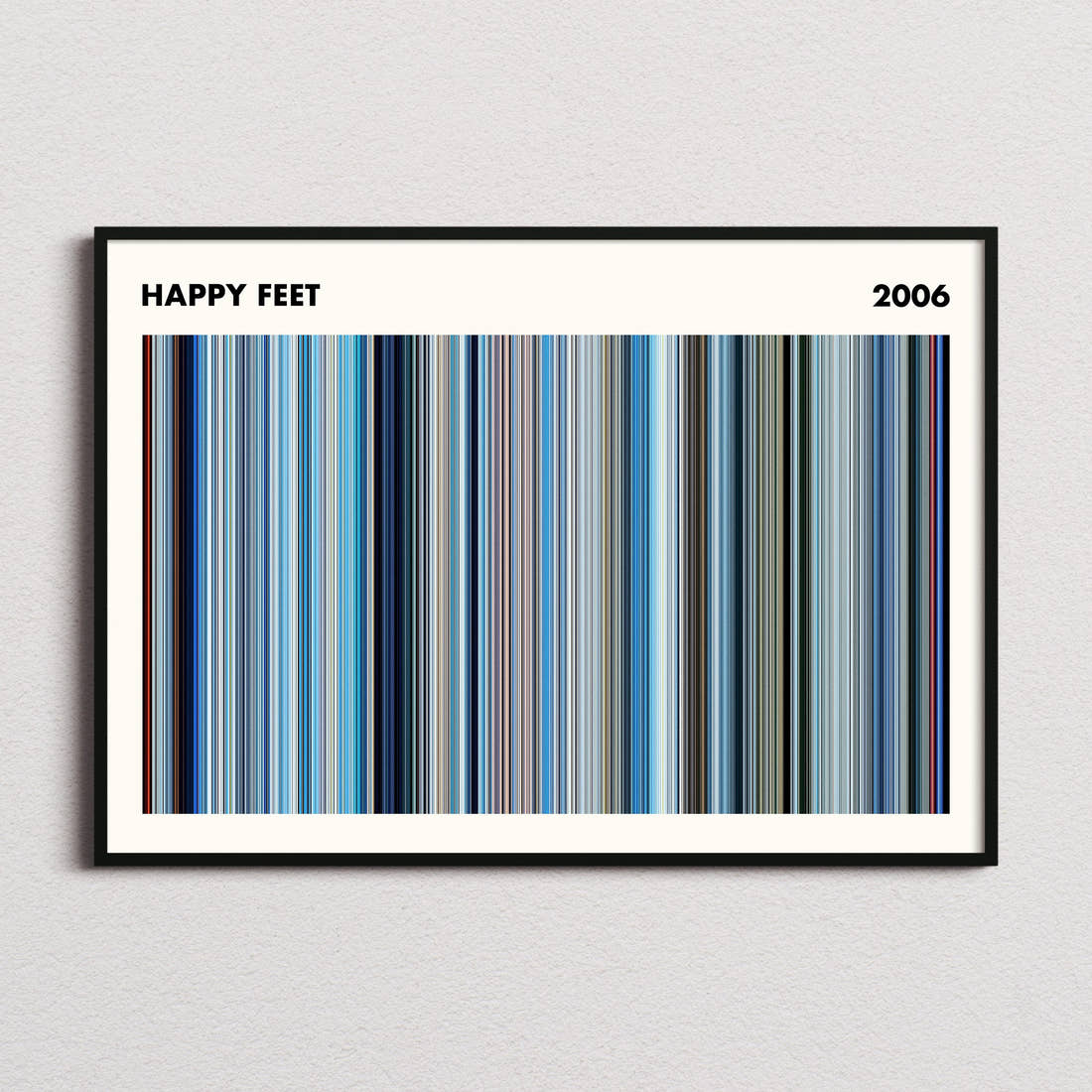 Happy Feet Movie Barcode Poster - Simplified