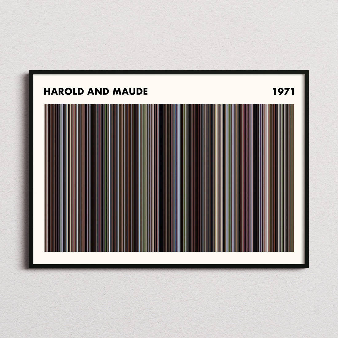 Harold and Maude Movie Barcode Poster - Simplified