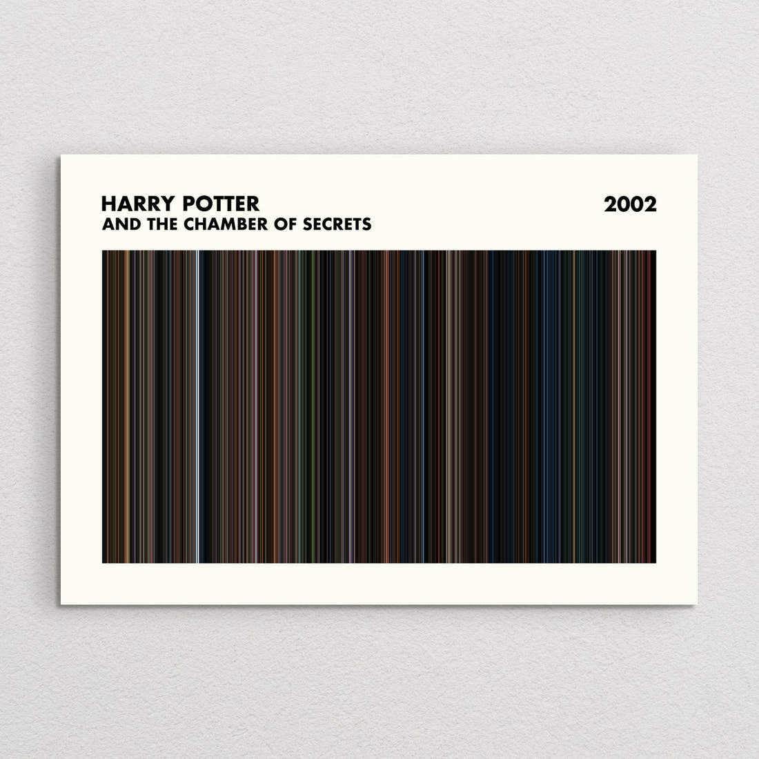 Harry Potter and the Chamber of Secrets movie barcode print, A5 Simplified layout