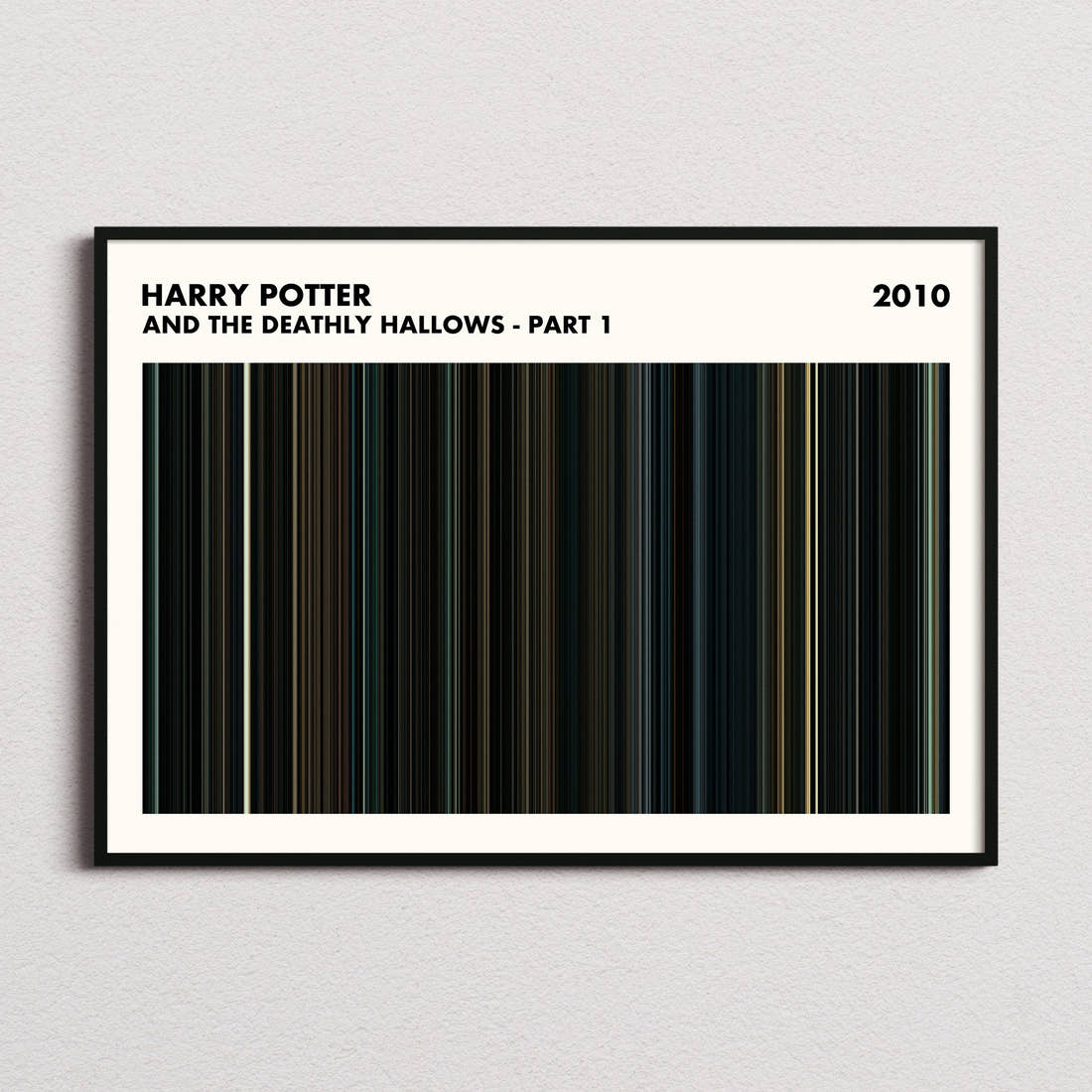 Harry Potter and the Deathly Hallows Part 1 Movie Barcode Poster - Simplified
