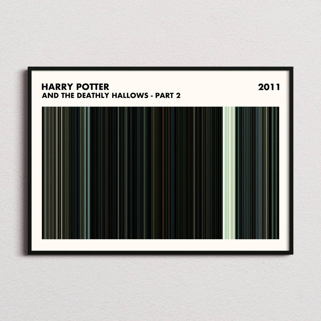 Harry Potter and the Deathly Hallows Part 2 Movie Barcode Poster - Simplified
