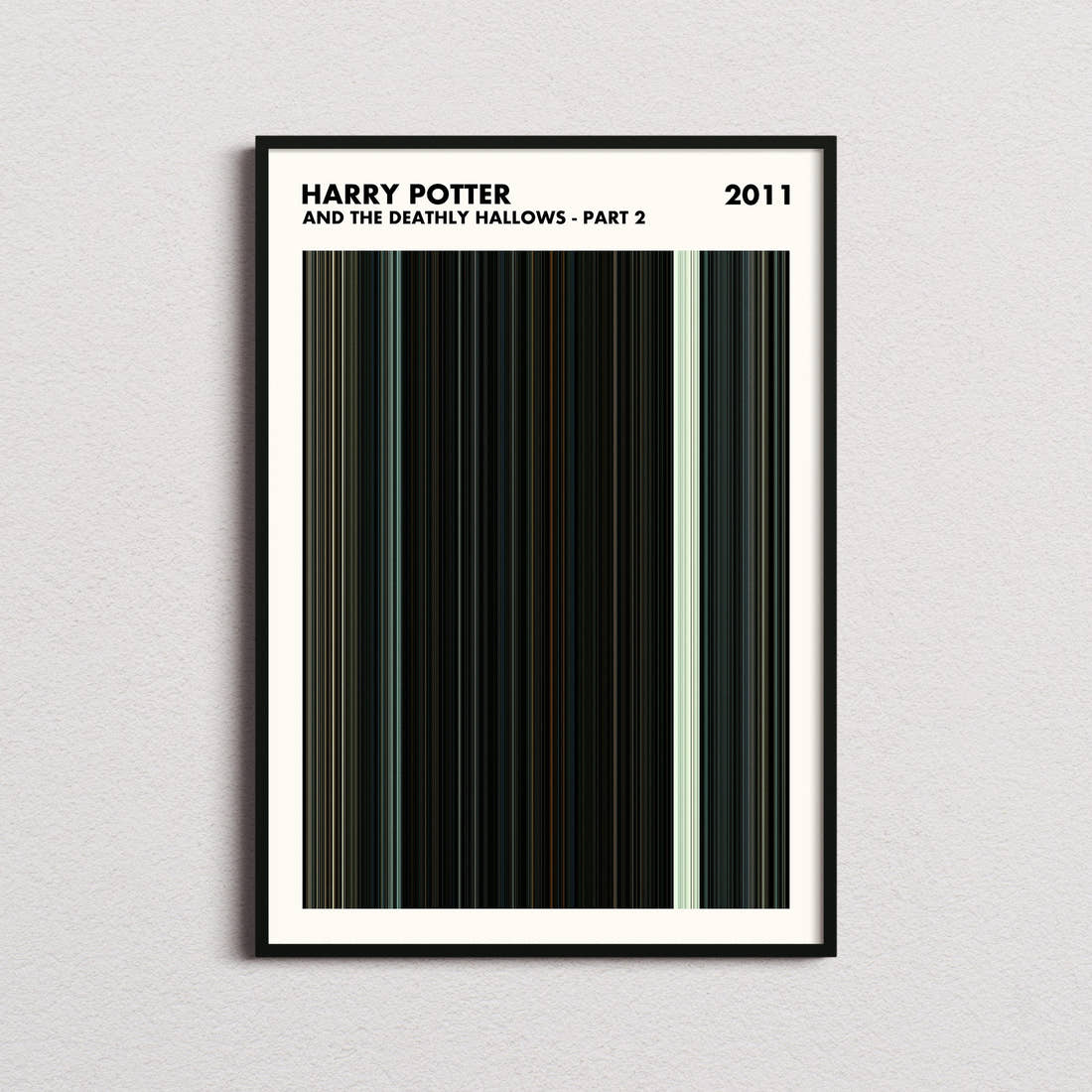 Harry Potter and the Deathly Hallows Part 2 Movie Barcode Poster - Simplified