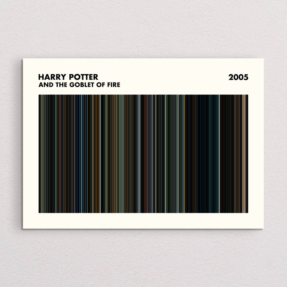 Harry Potter and the Goblet of Fire movie barcode print, A5 Simplified layout