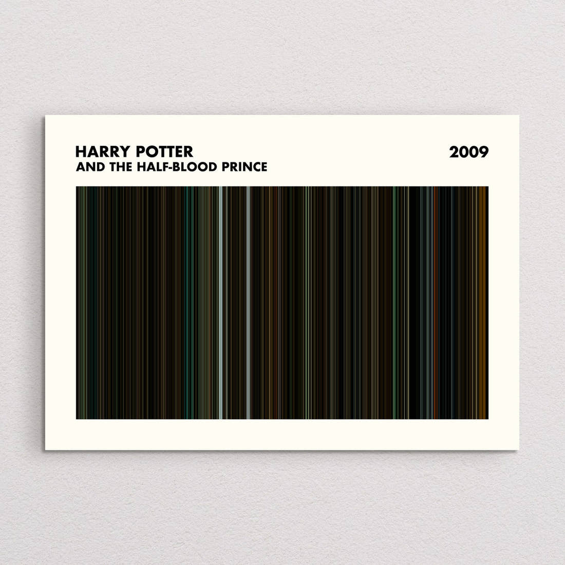 Harry Potter and the Half-Blood Prince movie barcode print, A5 Simplified layout