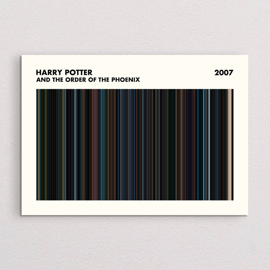 Harry Potter and the Order of the Phoenix movie barcode print, A5 Simplified layout