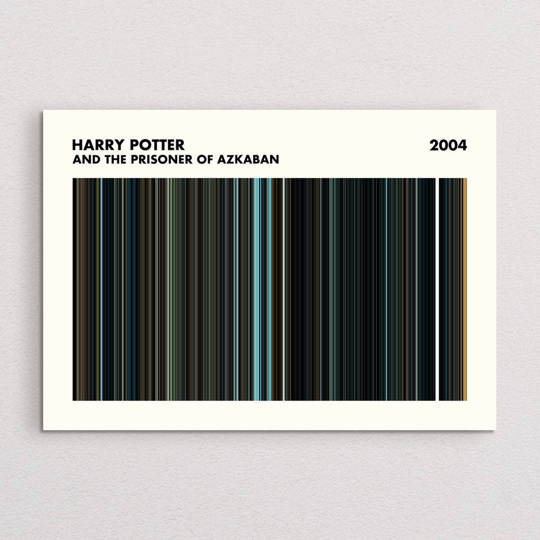 Harry Potter and the Prisoner of Azkaban movie barcode print, A5 Simplified layout