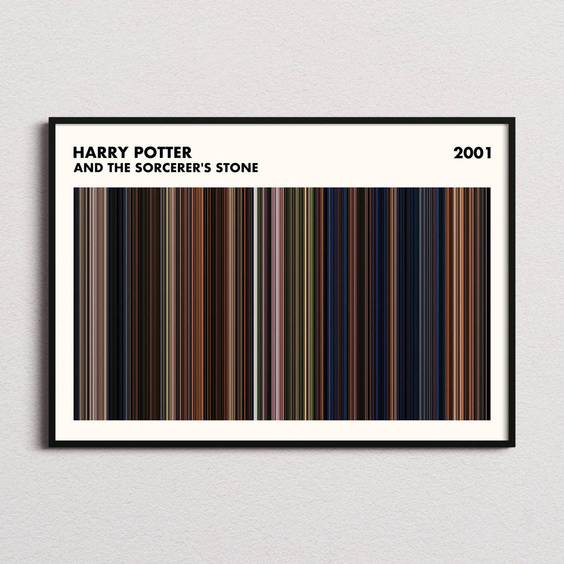 Harry Potter and the Sorcerer's Stone Movie Barcode Poster - Simplified
