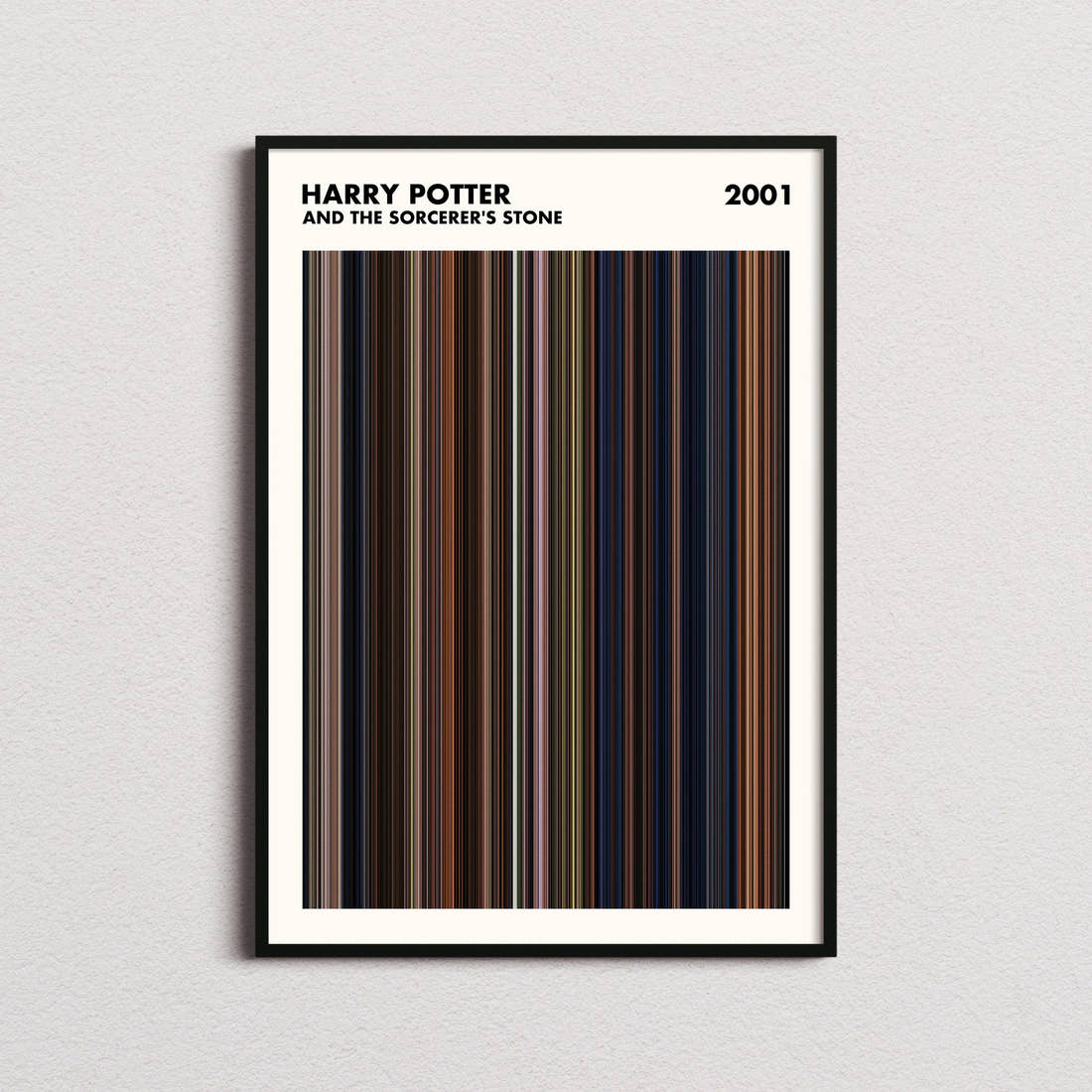 Harry Potter and the Sorcerer's Stone Movie Barcode Poster - Simplified