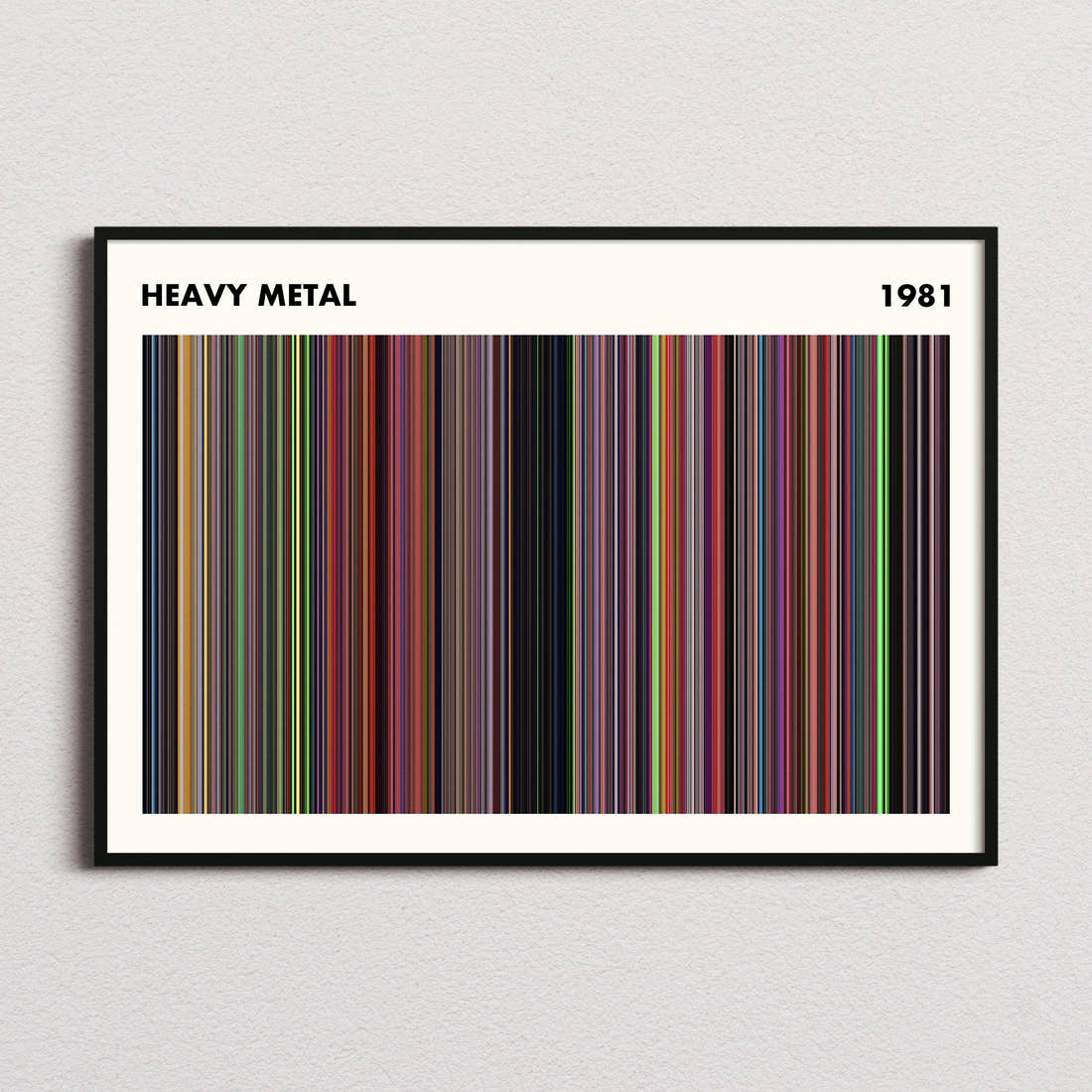 Heavy Metal Movie Barcode Poster - Simplified