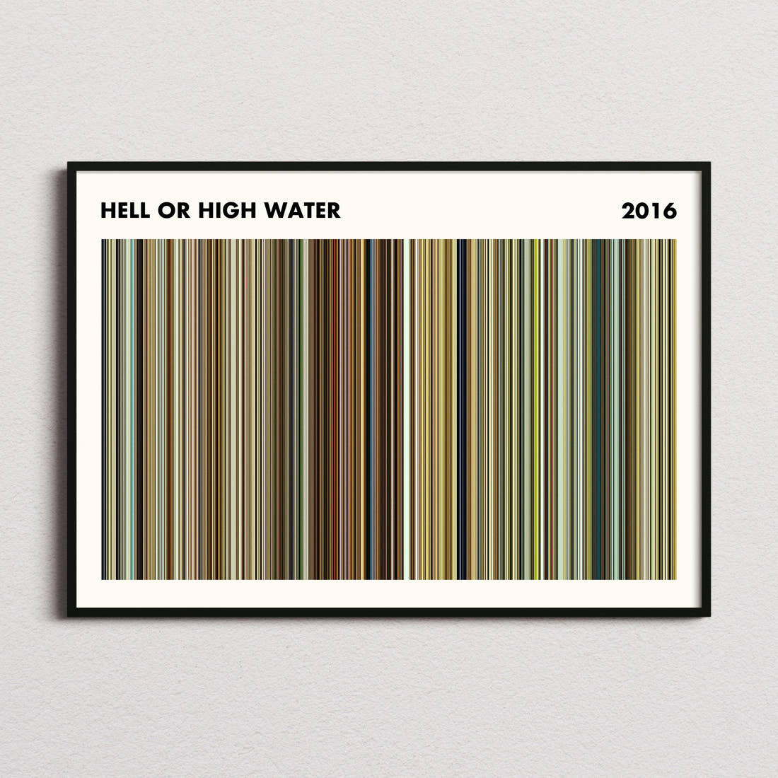 Hell or High Water Movie Barcode Poster - Simplified