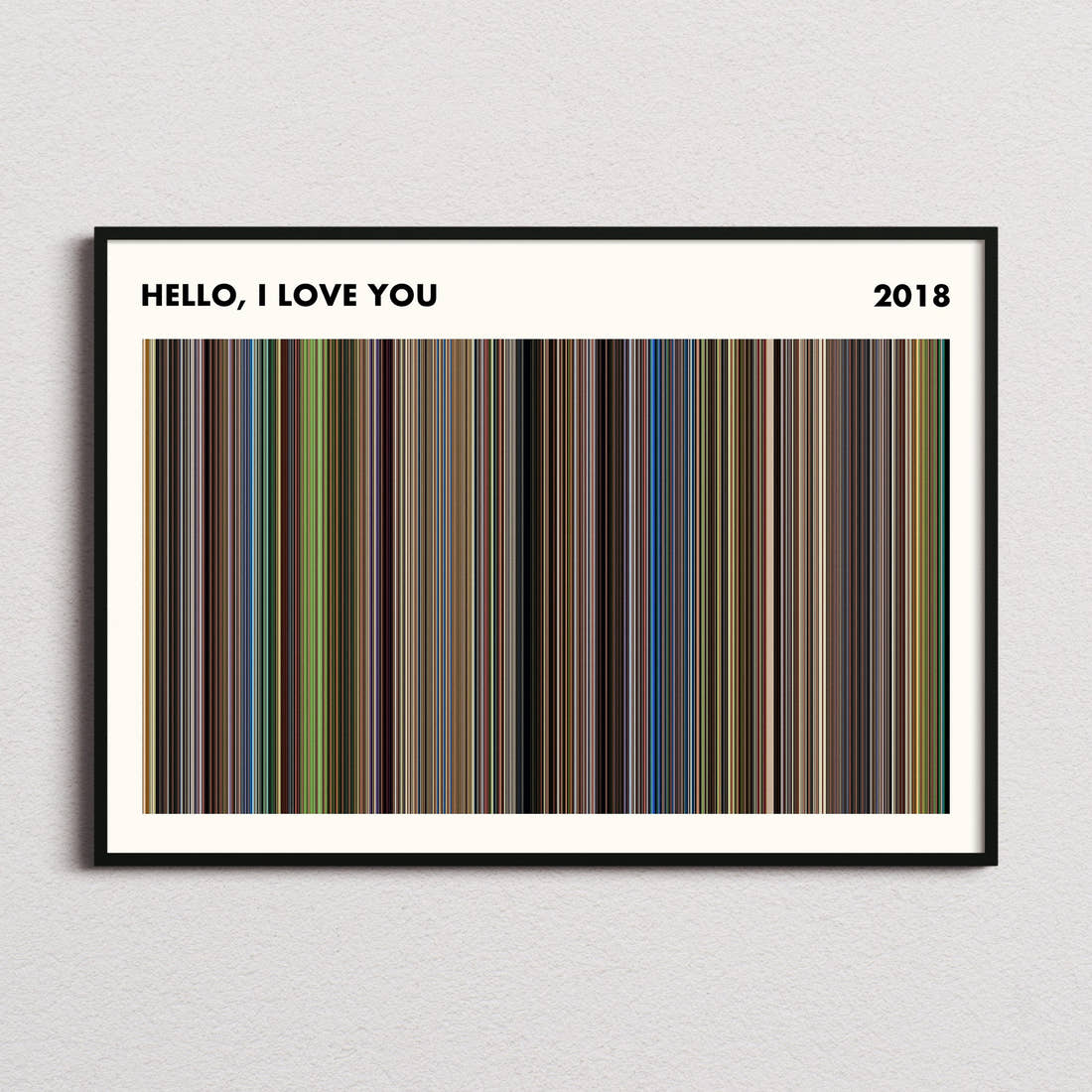 Hello, I Love You Movie Barcode Poster - Simplified
