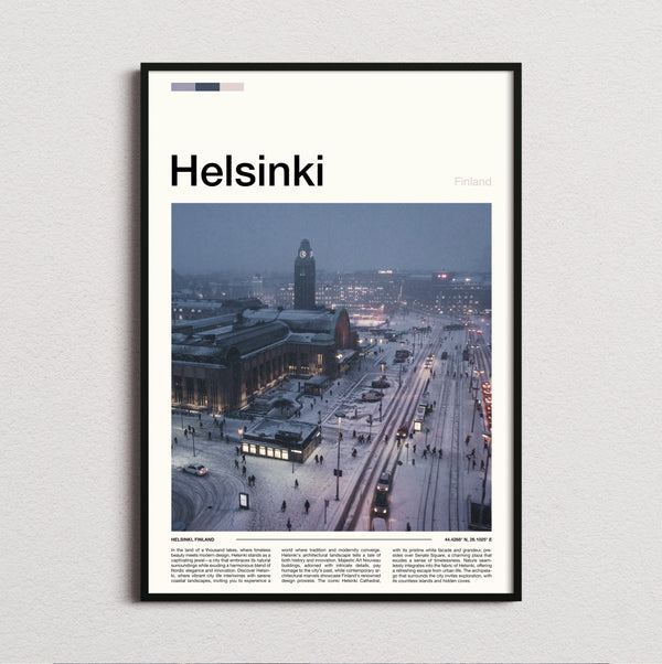 Helsinki - Snowy City Square - Travel Print