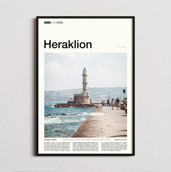 Heraklion - Lighthouse On The Pier - Travel Print