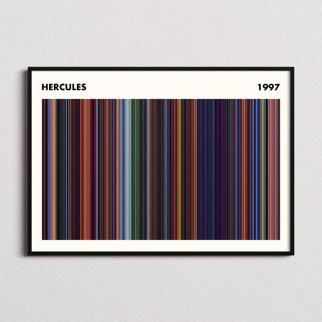 Hercules Movie Barcode Poster - Simplified