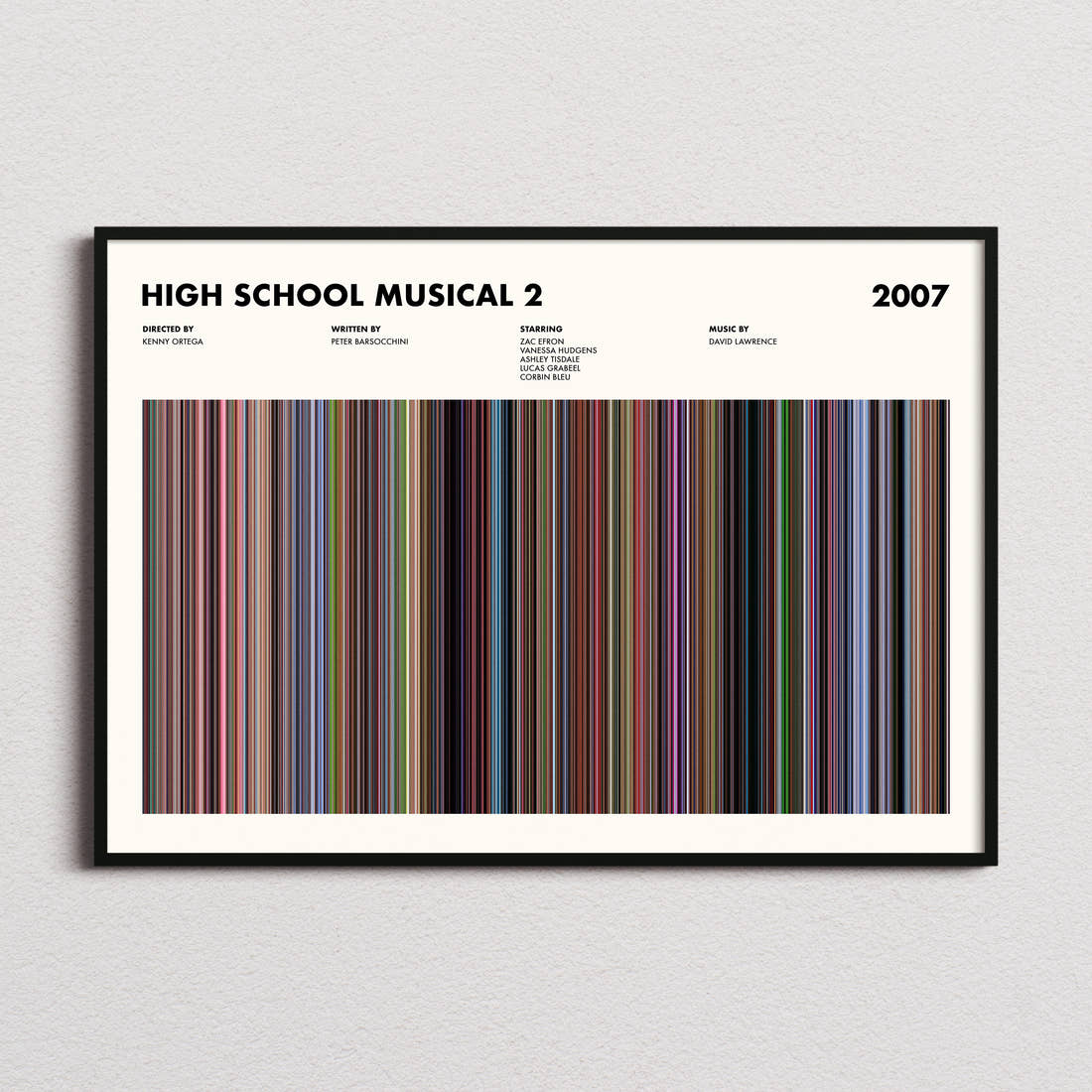 High School Musical 2 Movie Barcode Poster