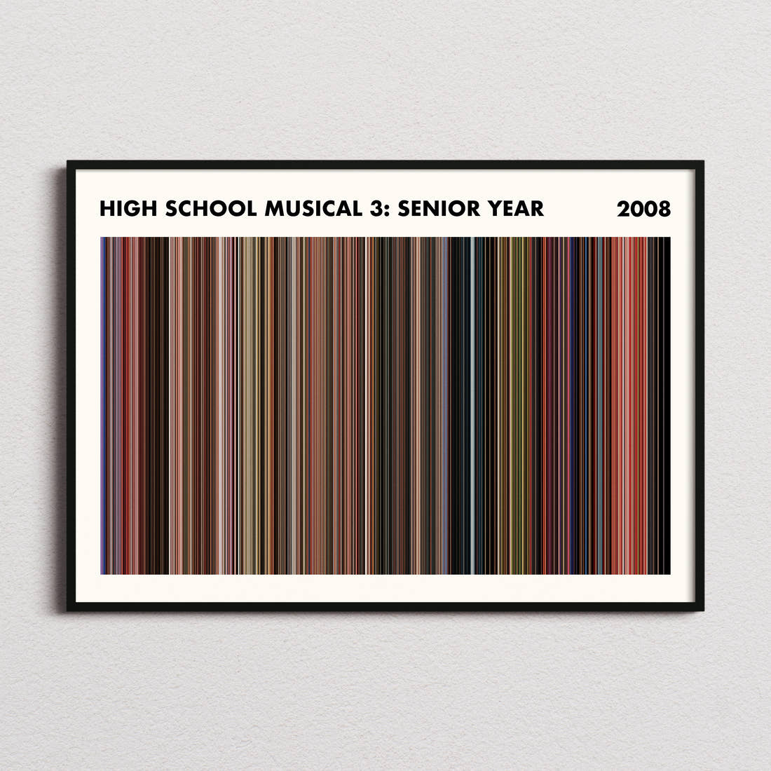 High School Musical 3: Senior Year Movie Barcode Poster - Simplified