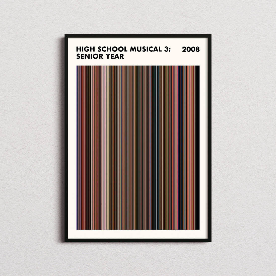 High School Musical 3: Senior Year Movie Barcode Poster - Simplified