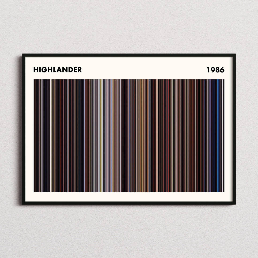 Highlander Movie Barcode Poster - Simplified