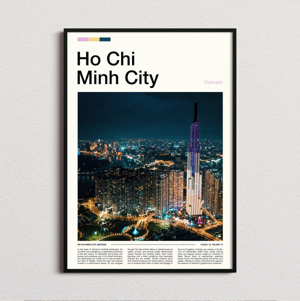 Ho Chi Minh City - Night Skyline - Travel Print
