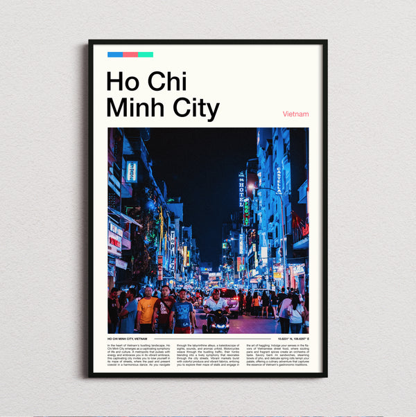 Ho Chi Minh City - Neon Street At Night - Travel Print