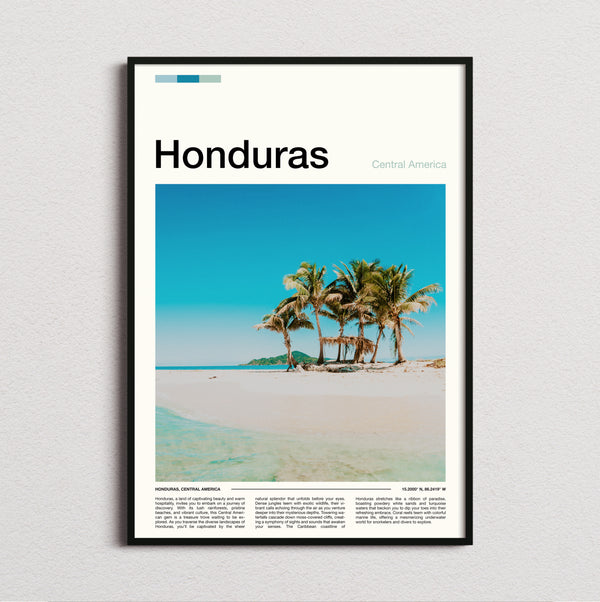 Honduras - Palm Trees On The Beach - Travel Print