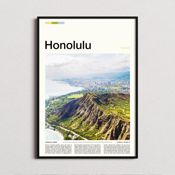Honolulu - Diamond Head Crater - Travel Print