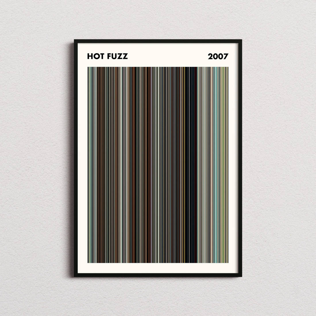 Hot Fuzz Movie Barcode Poster - Simplified