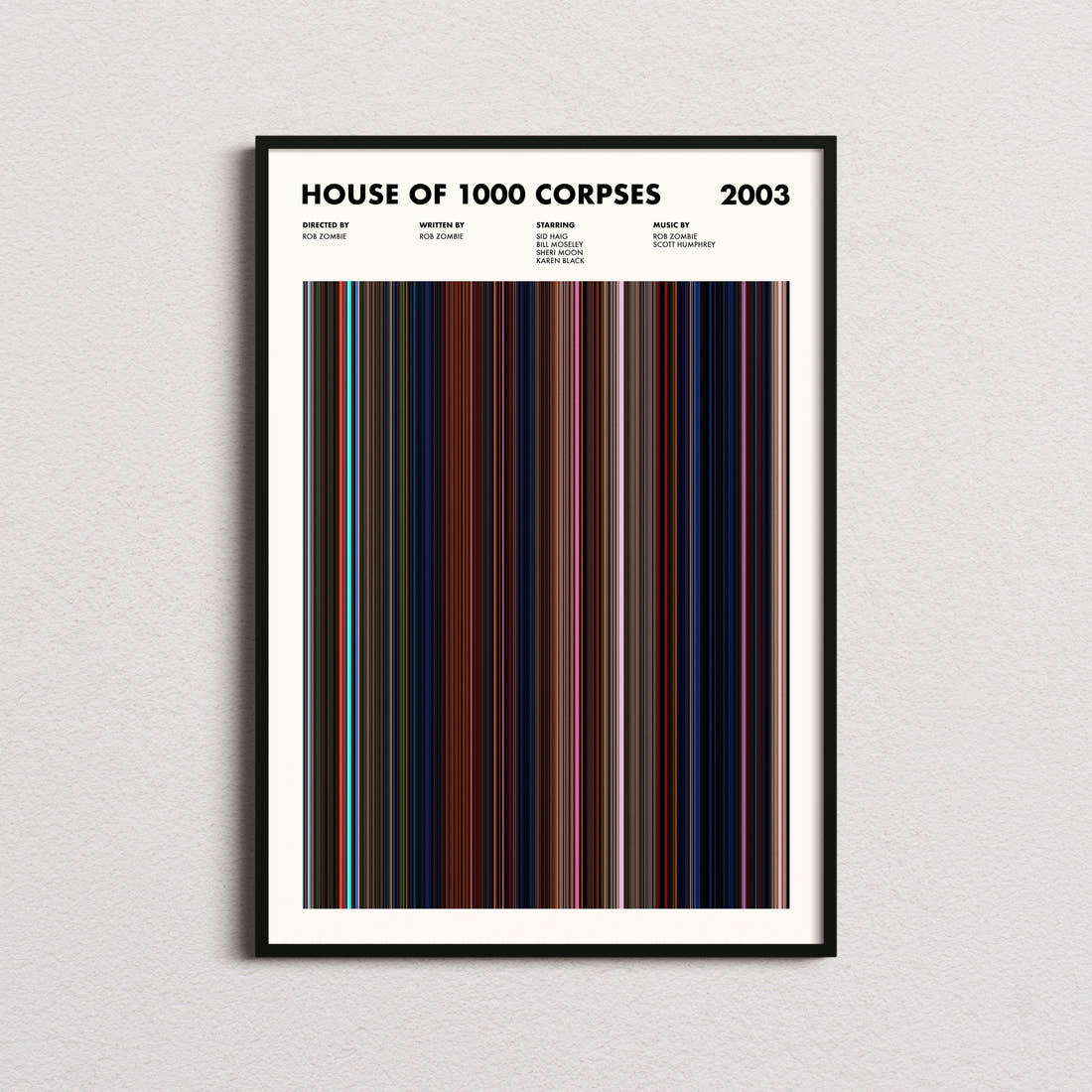 House of 1000 Corpses Movie Barcode Poster
