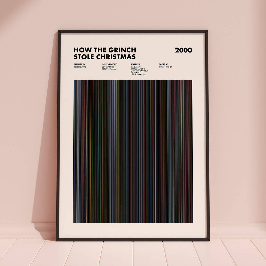 How the Grinch Stole Christmas Movie Barcode Poster