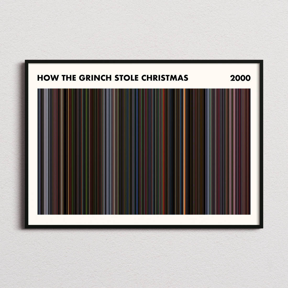 How the Grinch Stole Christmas Movie Barcode Poster - Simplified