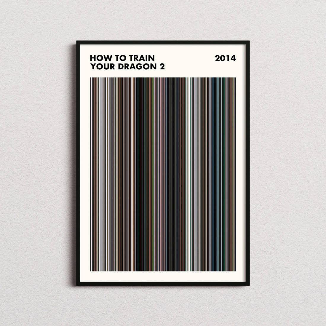 How to Train Your Dragon 2 Movie Barcode Poster - Simplified