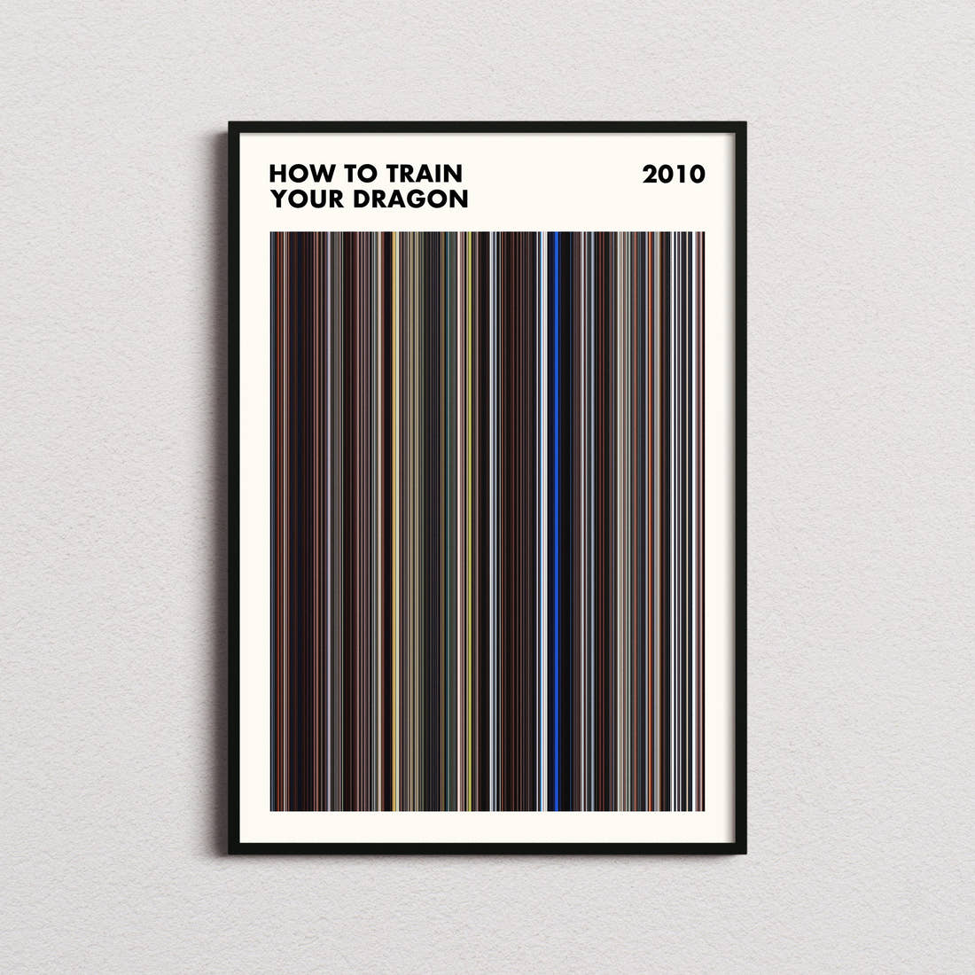 How to Train Your Dragon Movie Barcode Poster - Simplified
