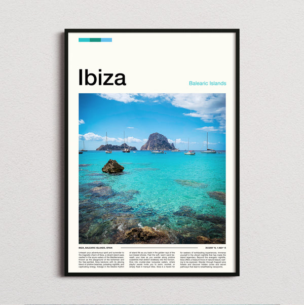 Ibiza - Boats In Turquoise Bay - Travel Print