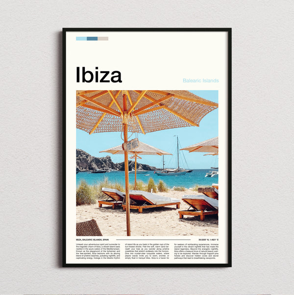 Ibiza - Sun Loungers And Parasols - Travel Print
