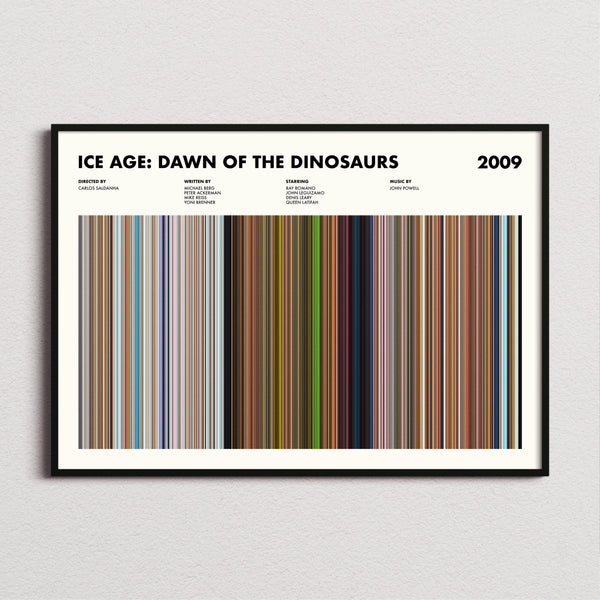 Ice Age Dawn of the Dinosaurs Movie Barcode Poster