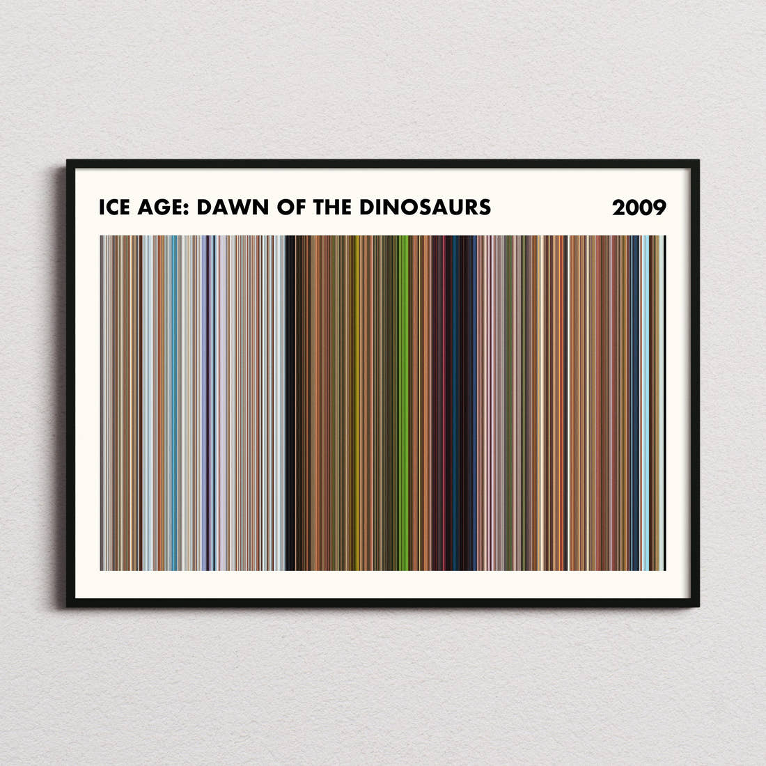 Ice Age: Dawn of the Dinosaurs Movie Barcode Poster - Simplified